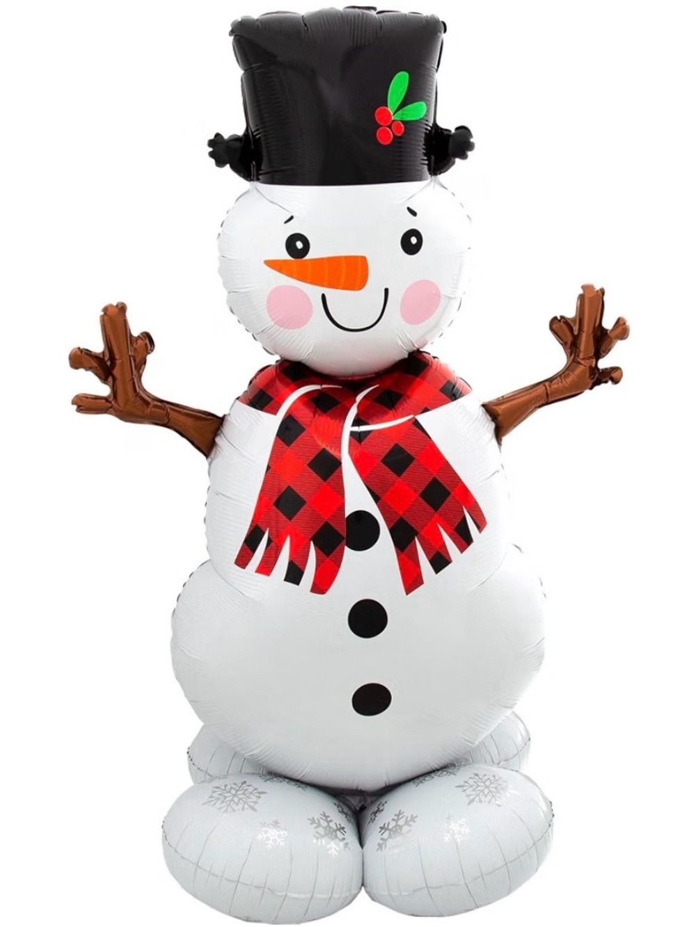 New Factory Sealed Anagram AirLoonz Snowman Foil Balloon (White, Red, Black) 55”